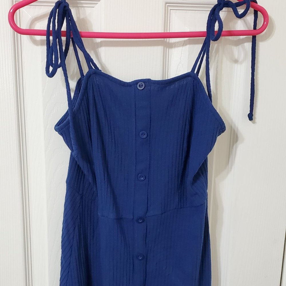 Mini Blue Spaghetti Strap Dress